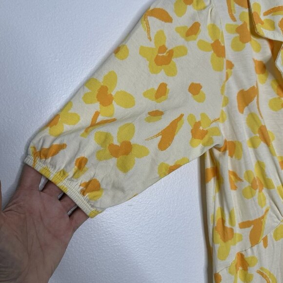 ASOS DESIGN Ultimate Maxi Tea Dress Size 8 Yellow Floral print Boho Cotton Slit - Picture 4 of 13